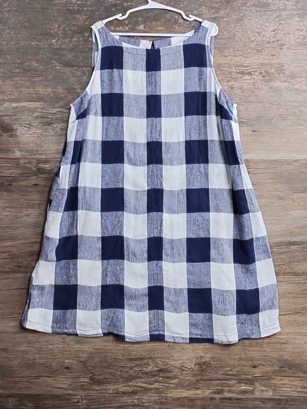 Ava & Viv Navy and White Gingham Sleeveless Dress